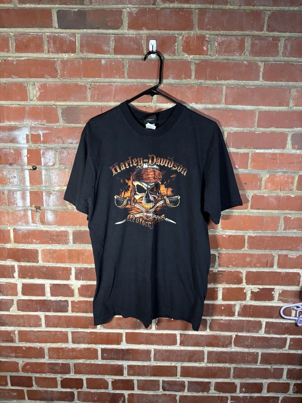 Vintage Y2k Harley Davidson Shirt Biker Orlando Florida Sunset Outdoors Adult L